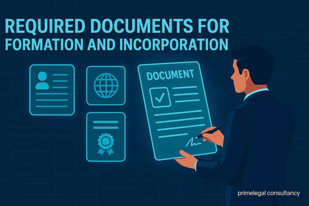 Required Documents for Formation and Incorporation