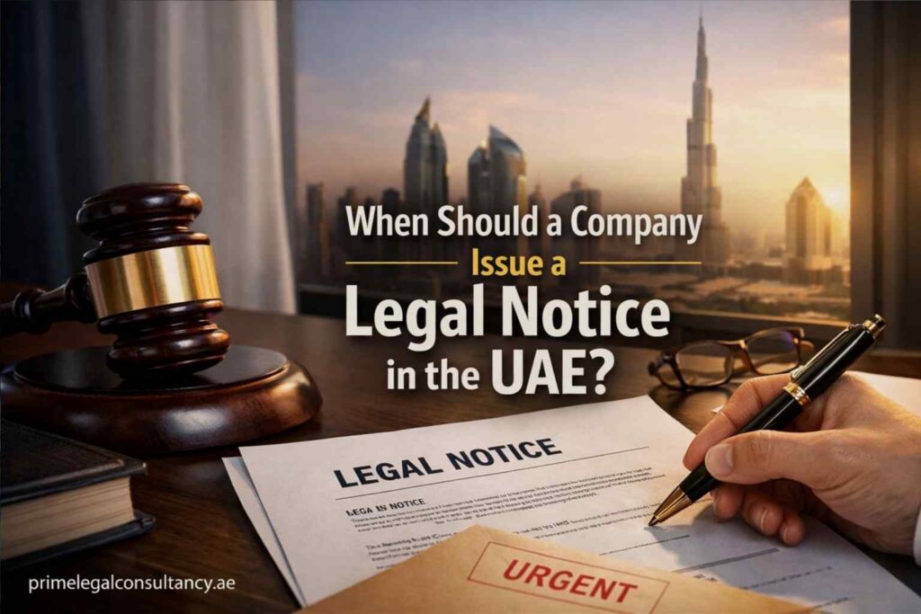 When Should a Company Issue a Legal Notice in the UAE?